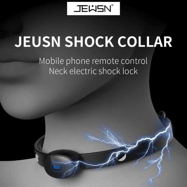 Electric Shock Collar Remote Control Thrilling Vibration Training Sex Toy Multifunctional 10 Modes Full Body Waterproof Adult 18