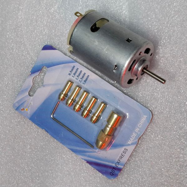 Motor + Mini Drill Chak 0.5mm - 3 mm