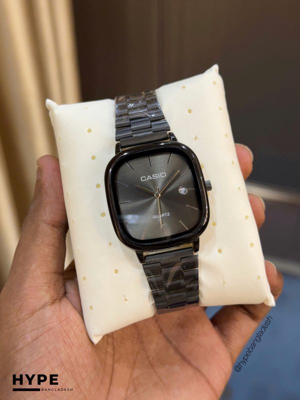 CASI0 Vintage Square Watch For Men (Black-Black)