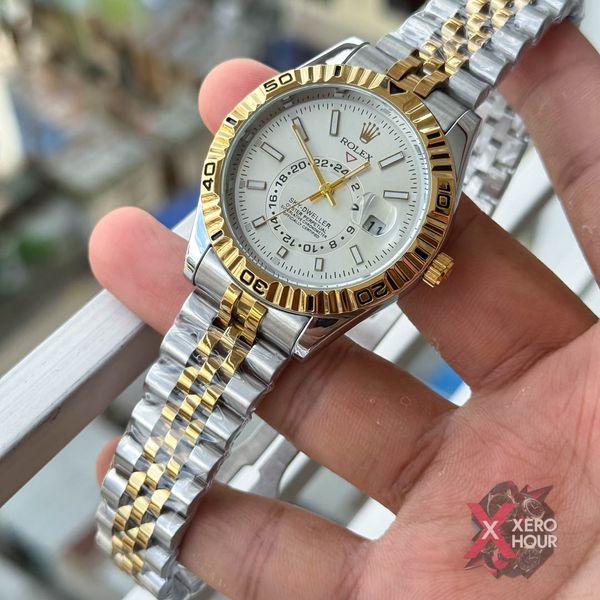 Rolex Sky Deweller AA Grade | Dual Tone | White Watch phase