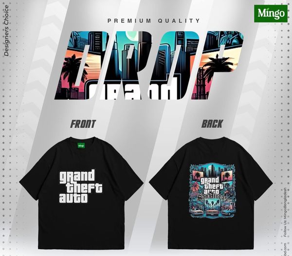 GTA(Black)- Dropshoulder Tshirt
