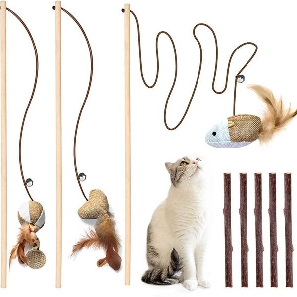 Cat Wooden Stick Toy