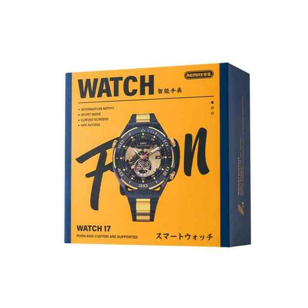 Remax Watch 17 Bluetooth calling Smartwatch -(Black/Gold) .