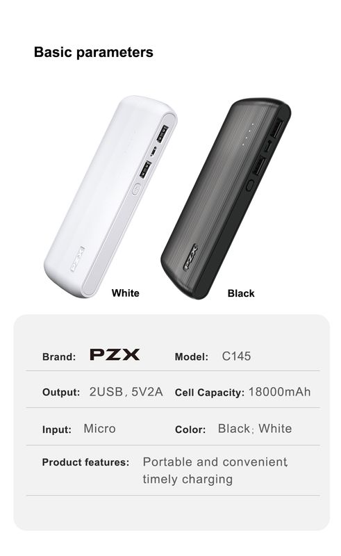 PZX C145 Fast Charge Portable Power Bank – 18000mAh