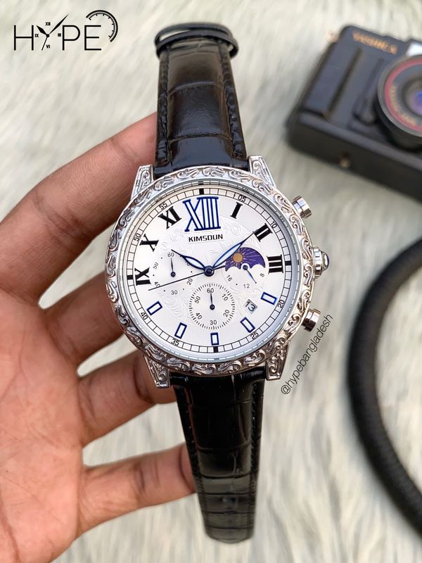 Kimsoun chronograph leather belt