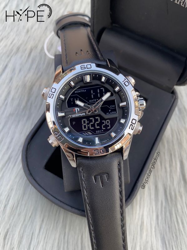 Tsera dual time leather belt