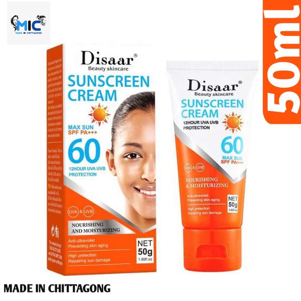 Disaar Beauty skincareSUNSCREEN CREAM12HOUR UVA UVB PROTECTION 60MAX SUN SPF PA+++