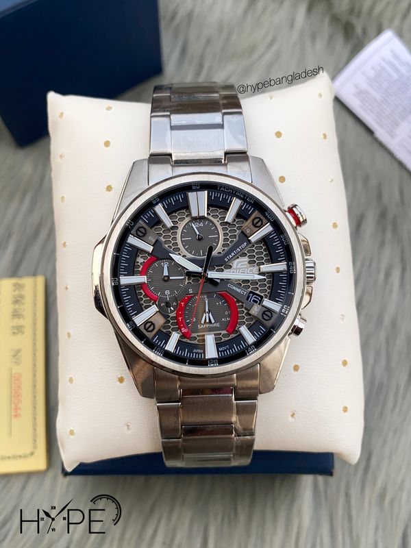 Edifice 1:1 chronograph stainless steel chain (ash dial)
