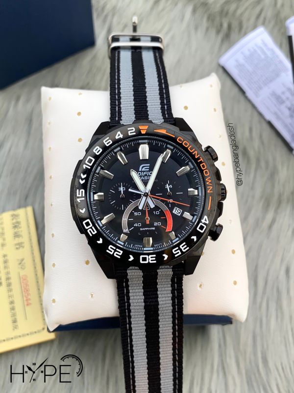 Edifice 1:1 chronograph nato belt (black-ash)