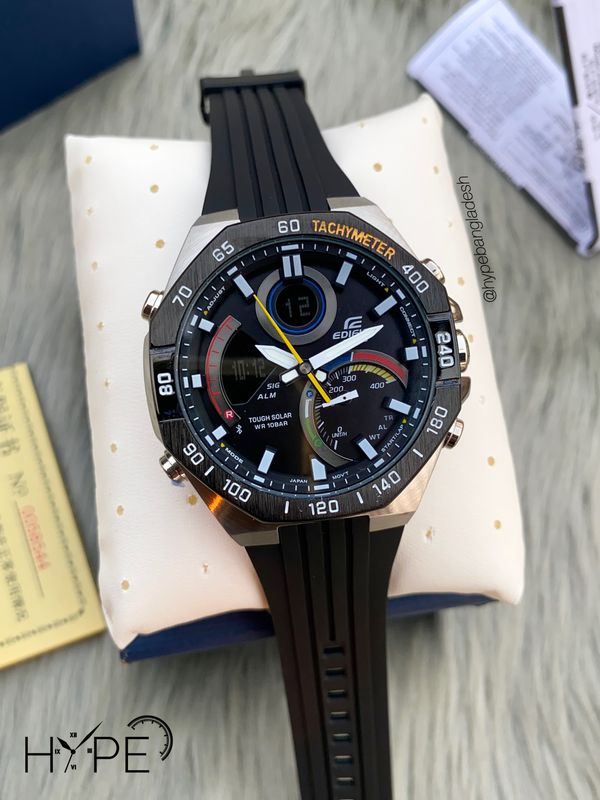 Edifice 1:1 chronograph silicone belt (black)