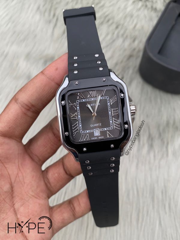 Santos quartz silicone belt (black)