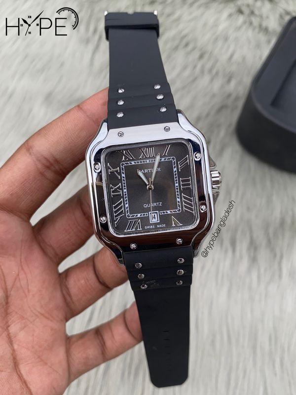 Santos quartz silicone belt (silver)