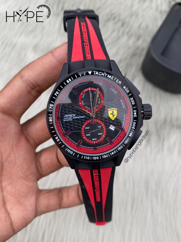 Ferrari chronograph rubber belt (red) style-2