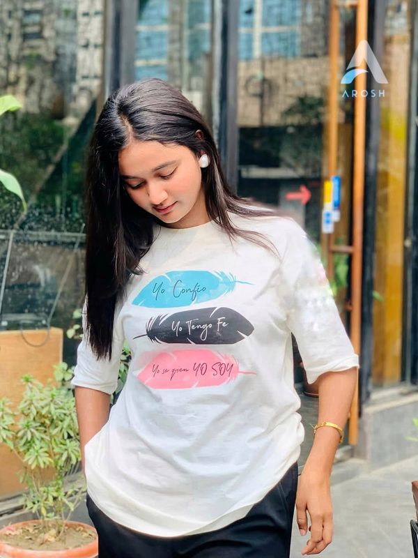 Ladies T-shirt (Leaf White)