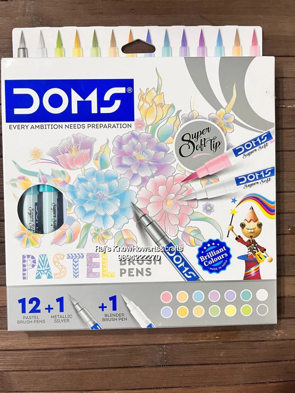 Doms Super Soft Tip Pastel Shades Brush Pen 14 Colors