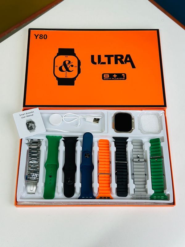 Y80 Ultra Smartwatch With 8 Strap