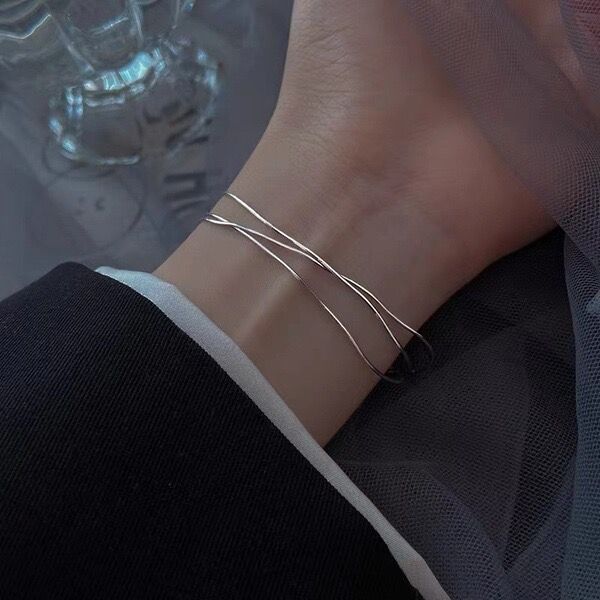 925 silver-plated snake bone bracelet