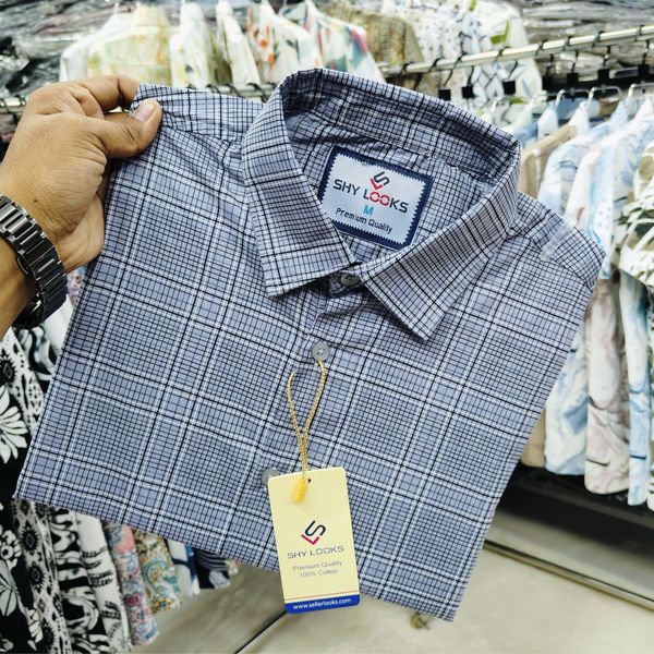 Shy Looks Pure Cotton Full Sleeve Check Shirt for Men's