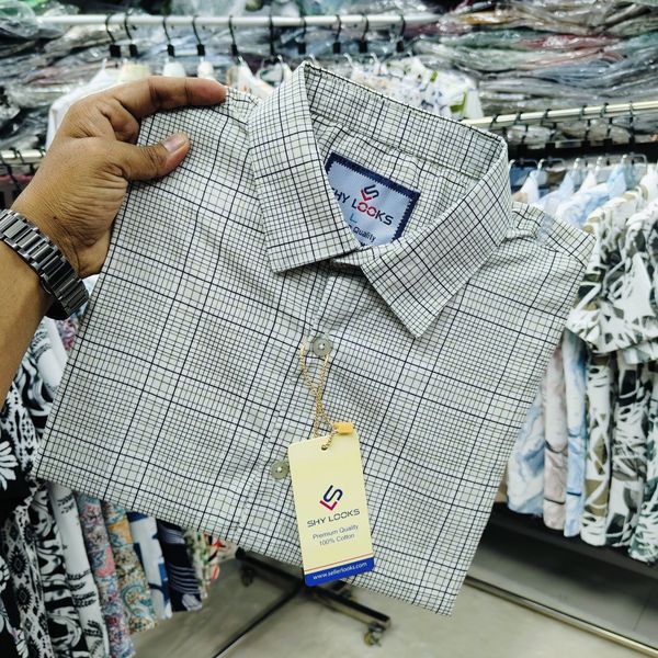 Shy Looks Pure Cotton Full Sleeve Check Shirt for Men's