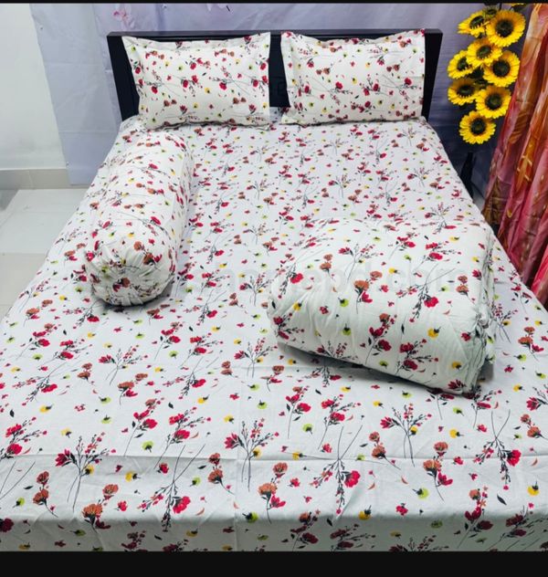 ৫ আইটেমের সুতি কম্ফোর্টার সেট