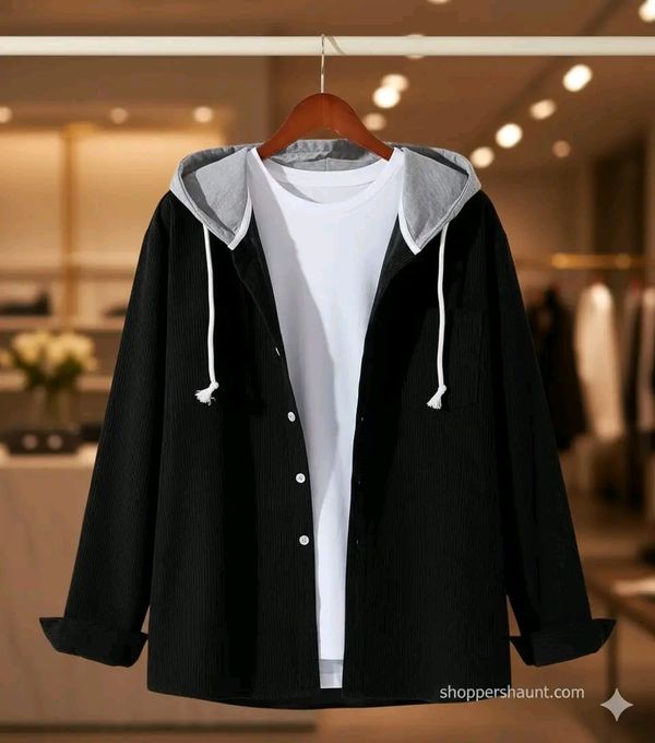corduroy hooded shirt for winter 0059