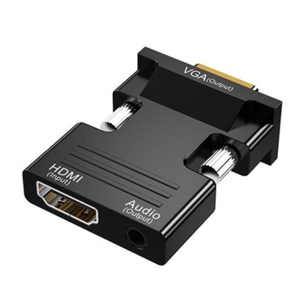 HDMI to VGA Converter - HDMI-compatible To VGA Converter With 3.5mm Audio Cable For PS4 PC Laptop TV Monitor Projector 1080P VGA Female To HD Male Adapt
