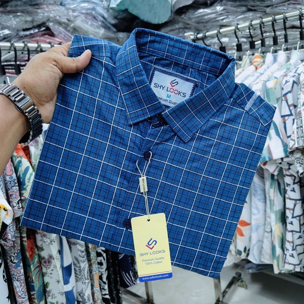 Shy Looks Pure Cotton Full Sleeve Check Shirt for Men's