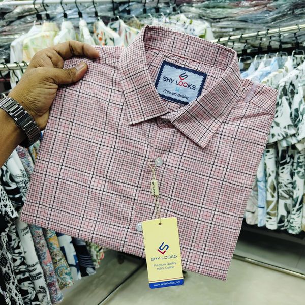 Shy Looks Pure Cotton Full Sleeve Check Shirt for Men's