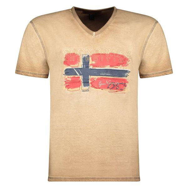 V-neck T-shirt Beige Beige