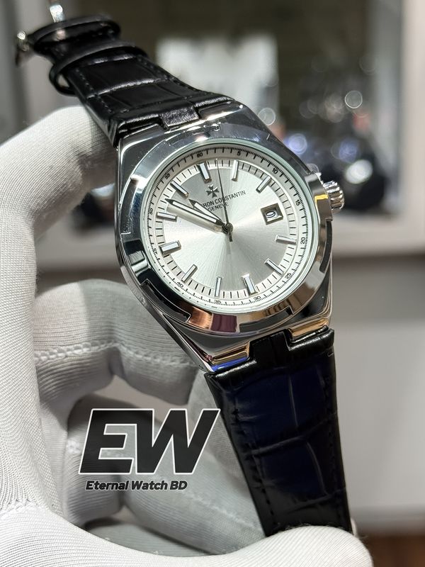 VACHERON CONSTANTIN QUARTZ WHITE DIAL BLACK DIAL SILVER CASE