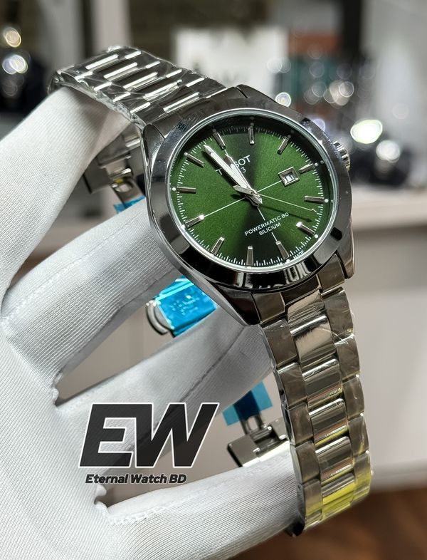 TISSOT QUARTZ GREEN DIAL SILVER CASE