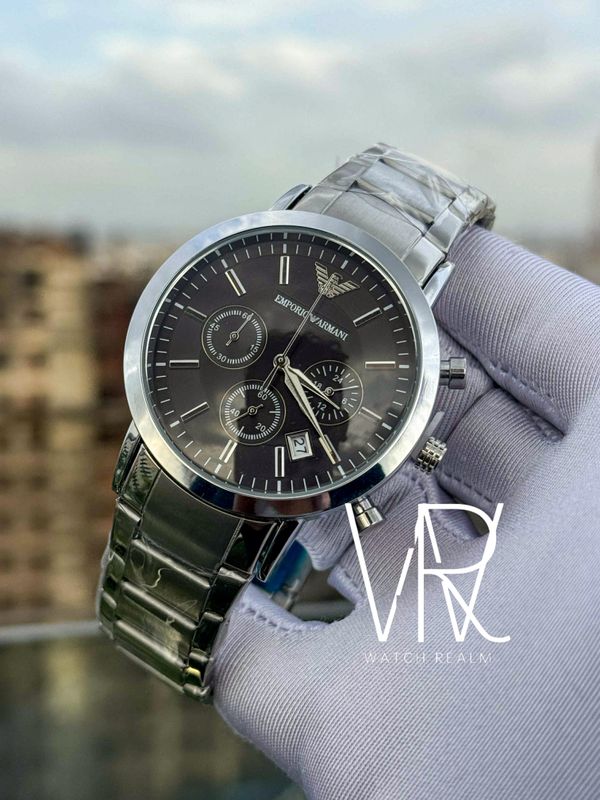 ARMANI CHRONO CHAIN BLACK DIAL