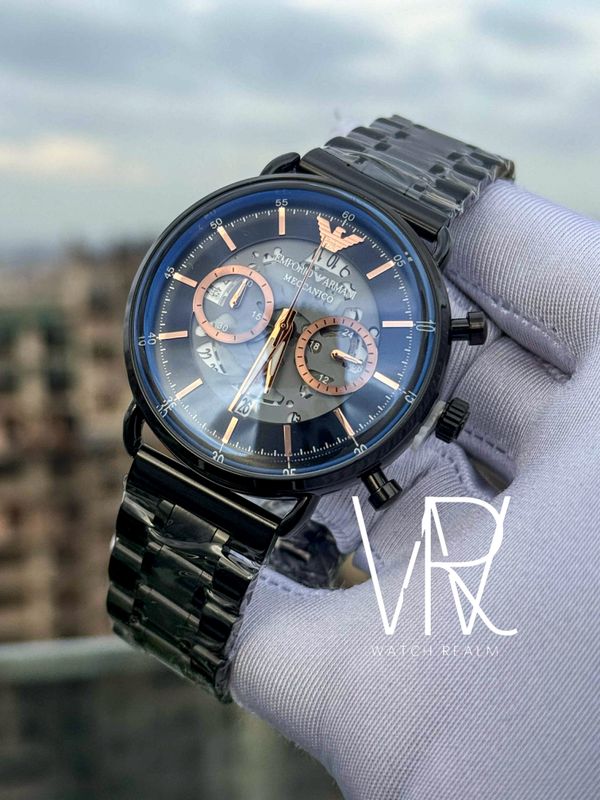 ARMANI OVAL BLACK CHAIN RG DIGITS