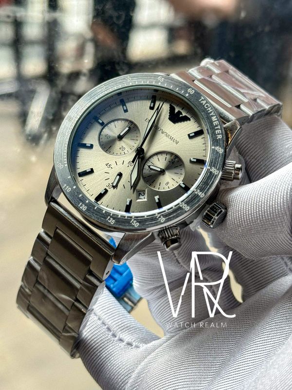 ARMANI SILVER CHAIN SILVER DIAL
