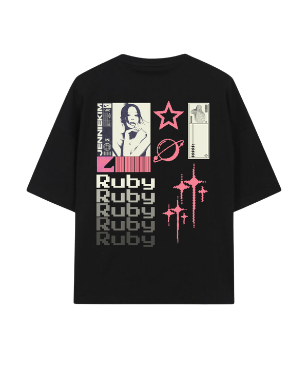 Jennie Ruby Oversized Tshirt -  Black