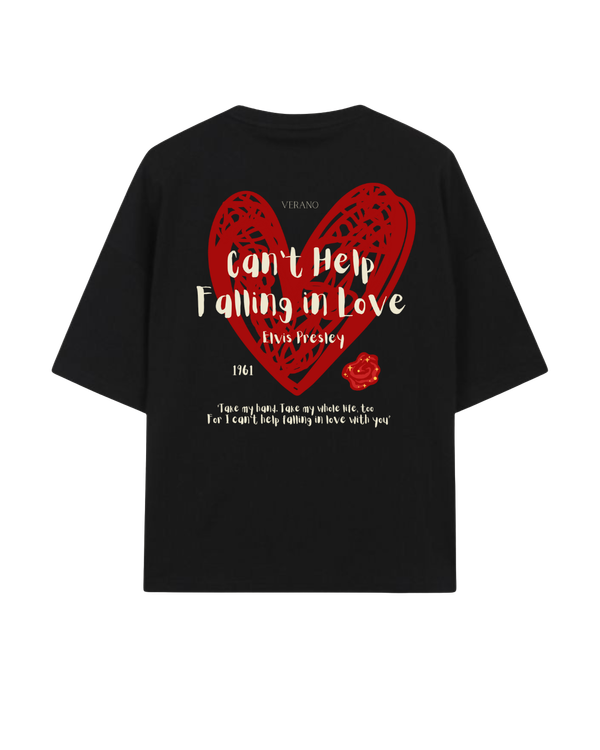 Can't Help Falling In Love Oversized Tshirt - Black