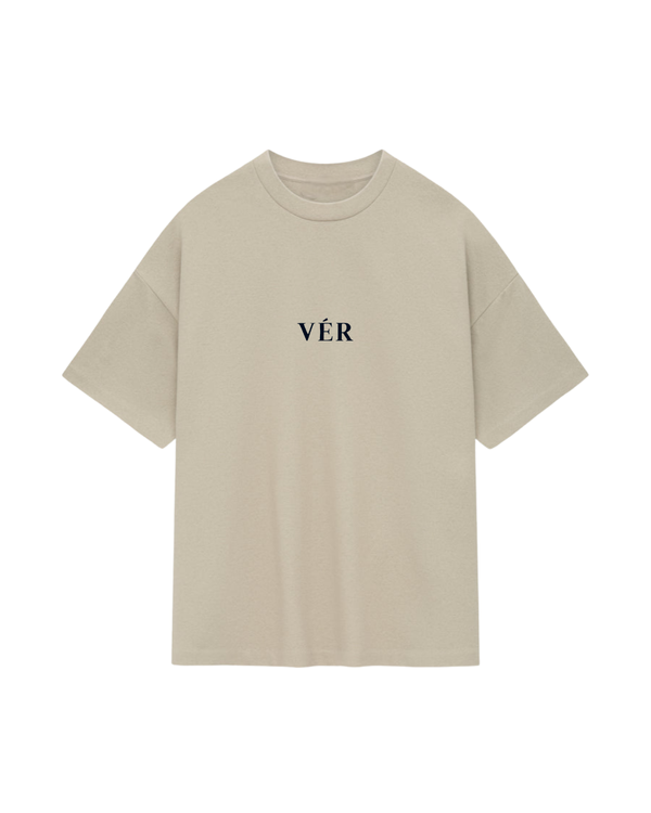 Beige Casual Oversized-T