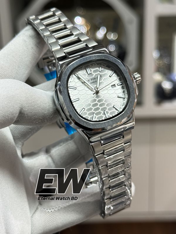 PATEK SWEEP CHAIN HONEYCOM WHITE DIAL
