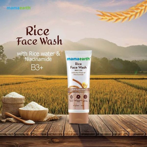 Mamaearth Rice Face Wash with Rice Water & Niacinamide – 100ml | Gentle Cleanser for Glowing Skin - 79032