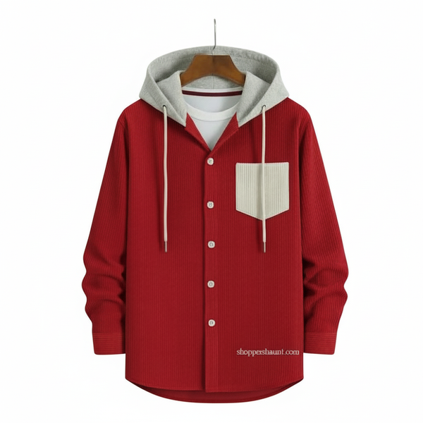 corduroy hooded shirt for winter 0051