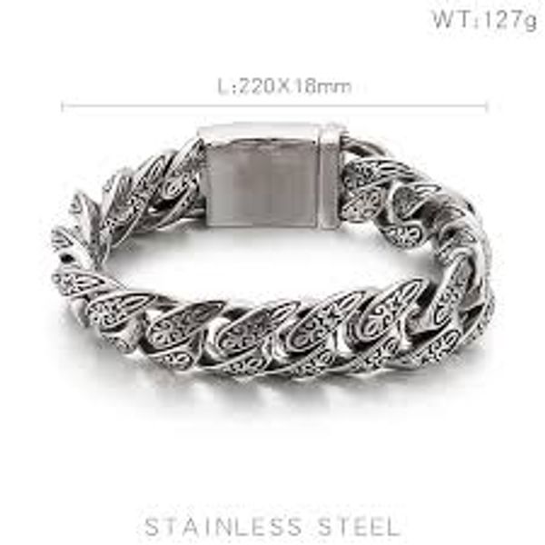 stainless steel bracelet cross-border new accessories wholesale European and American personality retro lace totem men's bracelet fashion