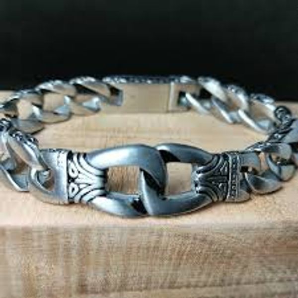 Men's Stainless Steel Polished Silver Heavy Huge Curb Link Chain Bracelet