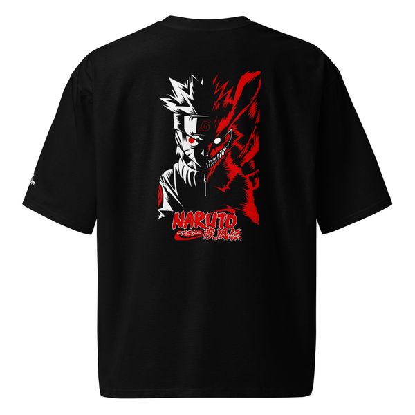 Naruto on Black Tee - Drop shoulder T-shirt