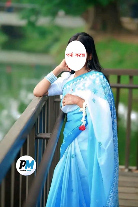 চান্দেরী সিল্ক ডিজিটাল প্রিন্ট শাড়ি