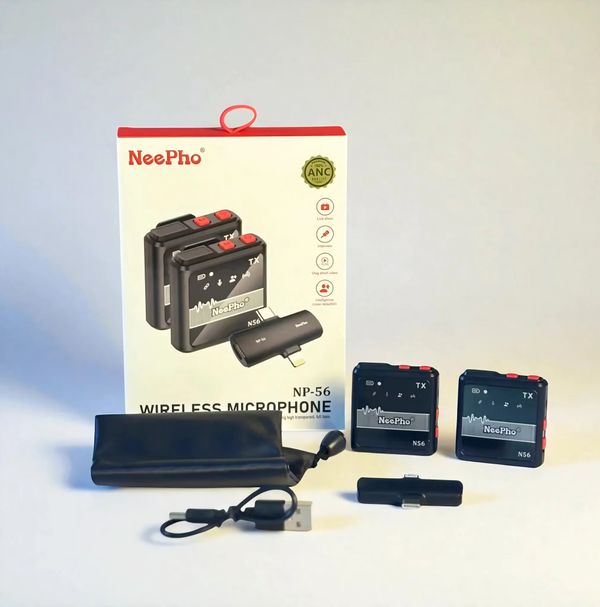 NeePho NP-56 Type C and Lightning Two-in-One Wireless Microphone .