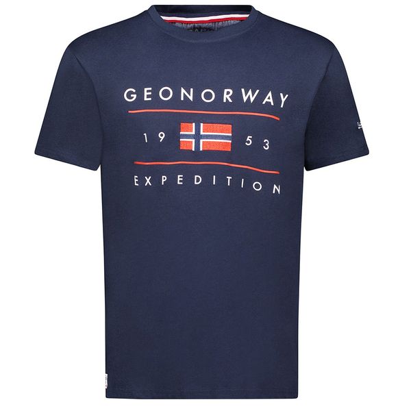 T-Shirt Men Short Sleeve with Navy Flag