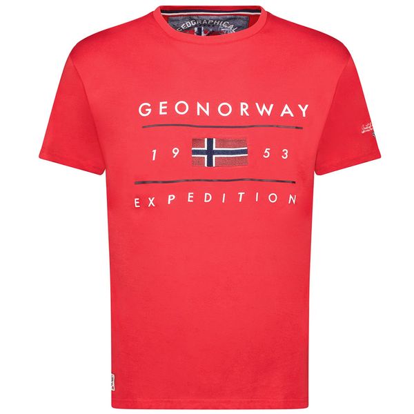 Men's T-Shirt Short Sleeve with Red Flag