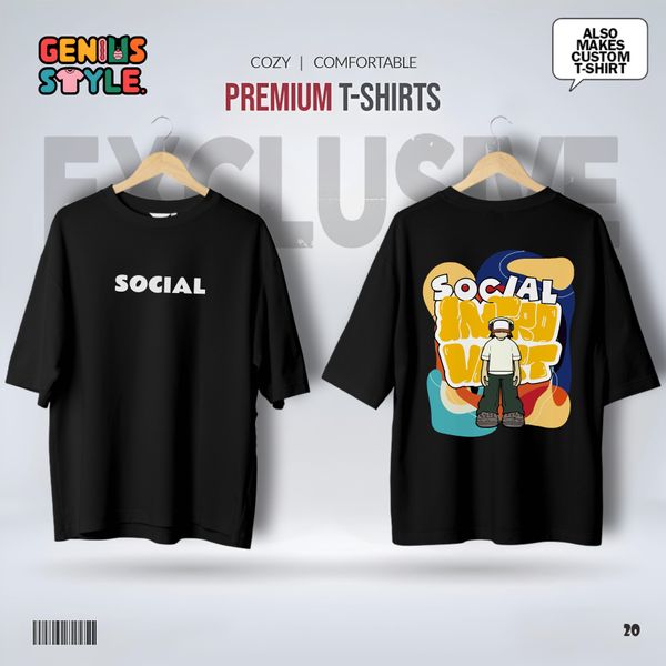 Social Introvert Premium Drop Shoulder T-shirt - 20