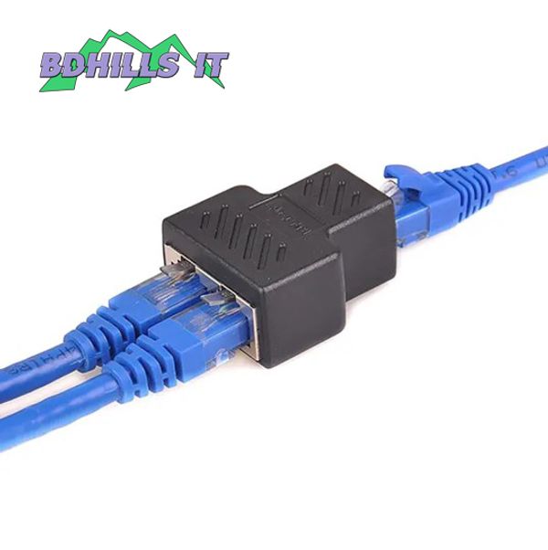 1 To 2 Ways RJ45 Female Splitter Ethernet Network Cable Double Connector Adapter