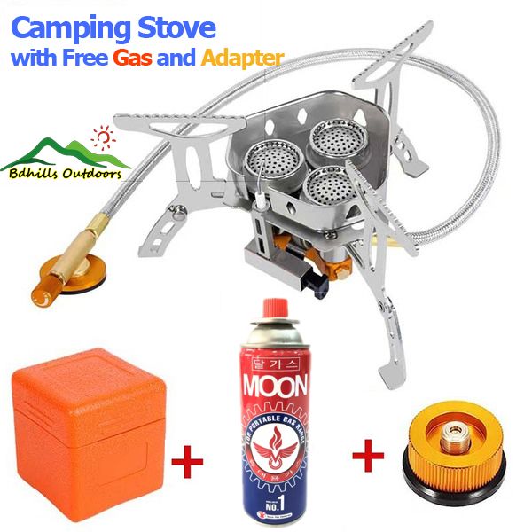 3B Model Portable Camping Stove with Free Adapter and Gas Can